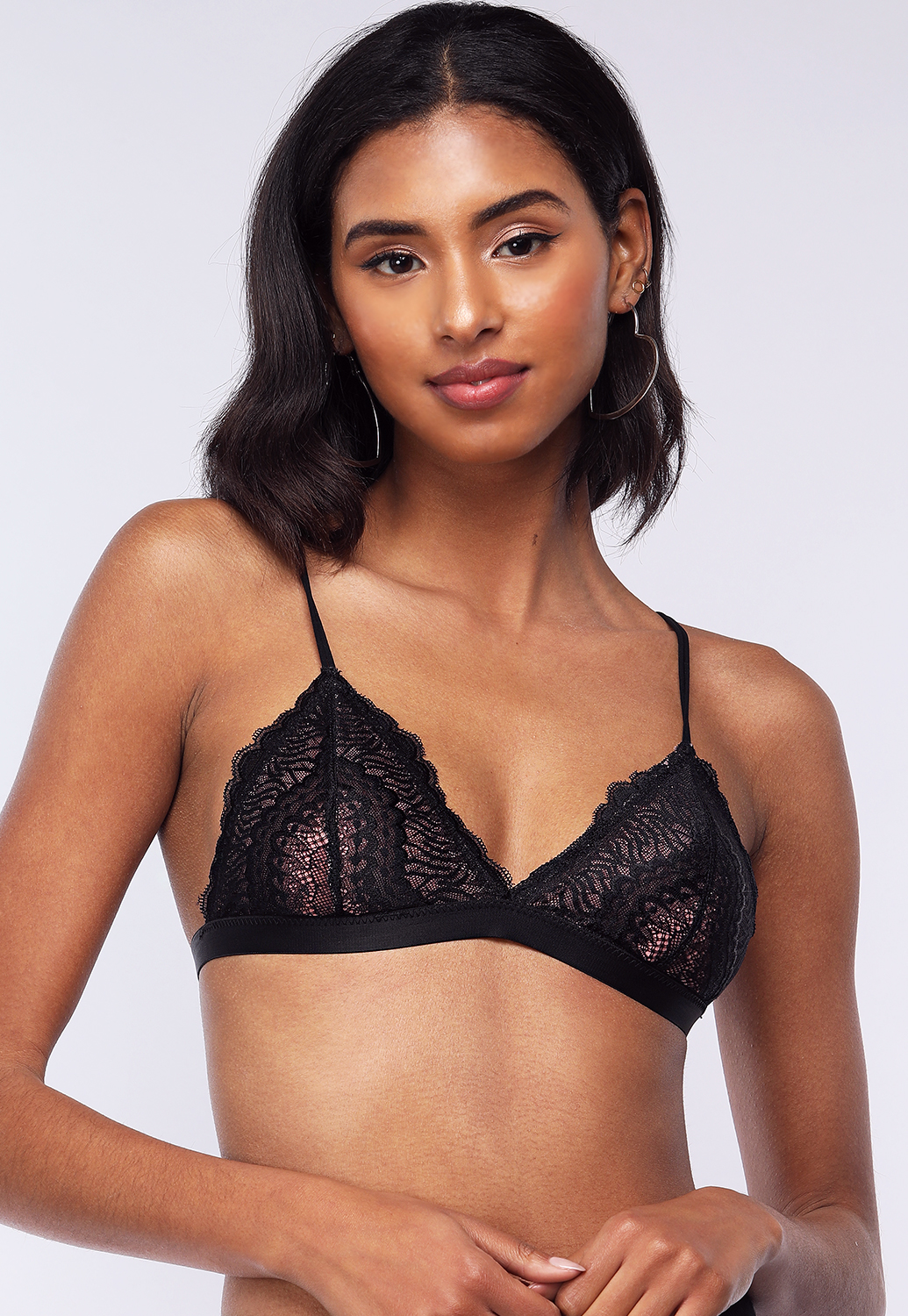 Scalloped Lace Detail Bralette 