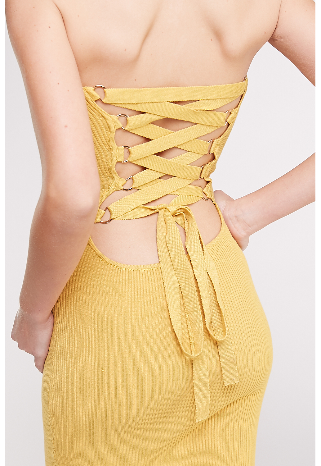 Back Lace Up Bodycon Dress 
