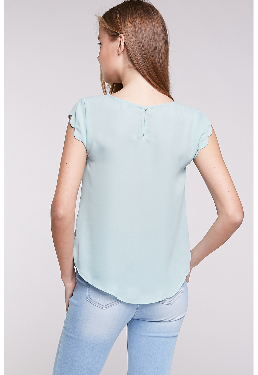 Scalloped Sleeve Dressy Top
