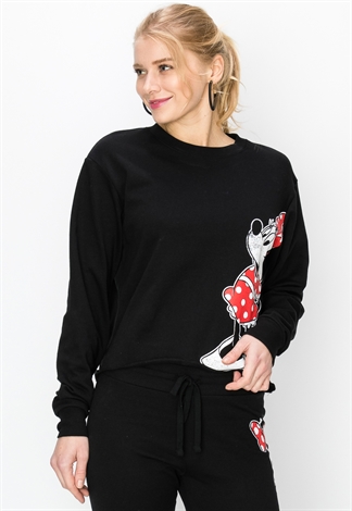 Minnie Mouse Graphic Cropped Sweatshirt 