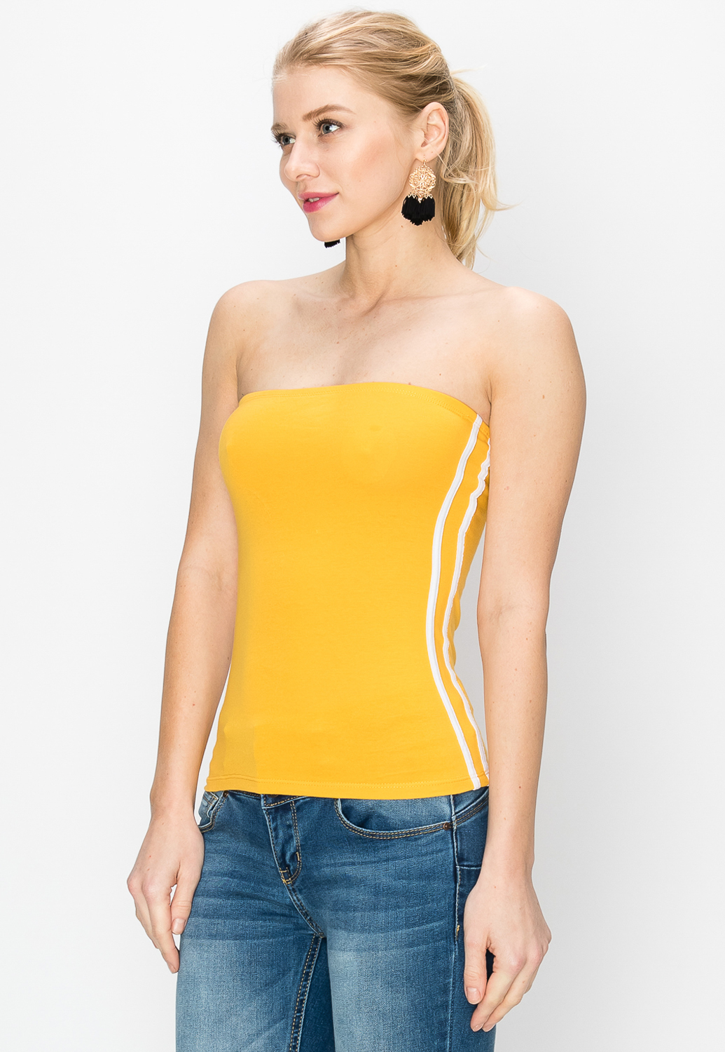 Side Striped Tube Top 