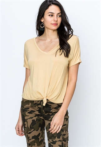 V-Neck Knotted Top 