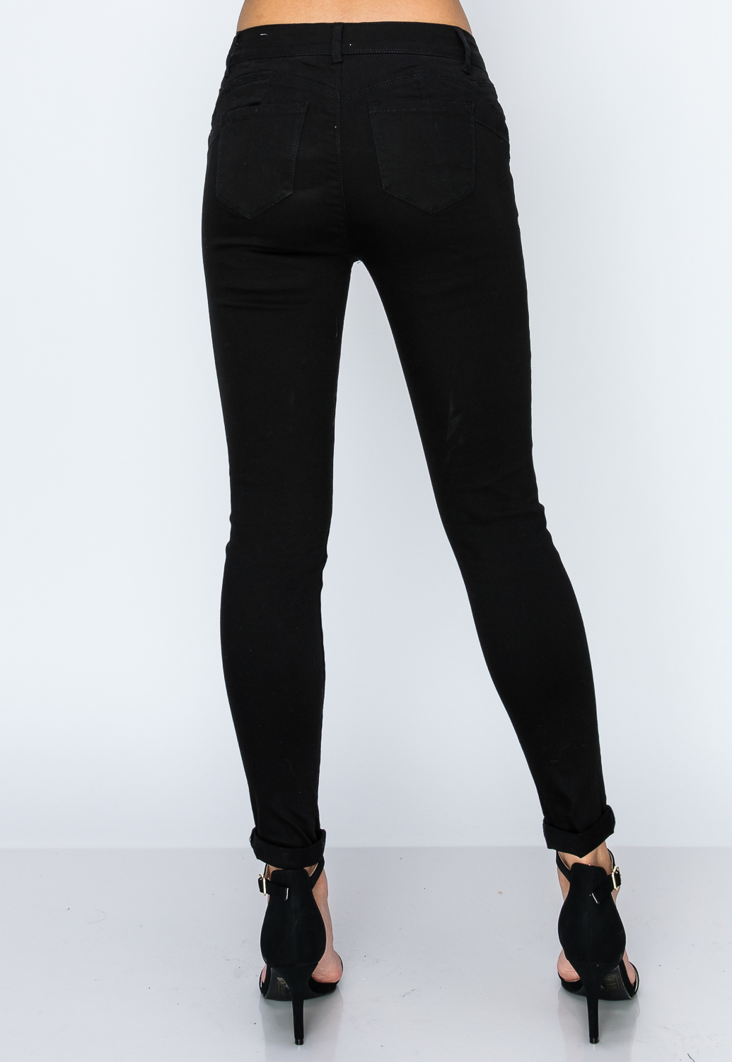 Mid Rise Push Up Jeans 
