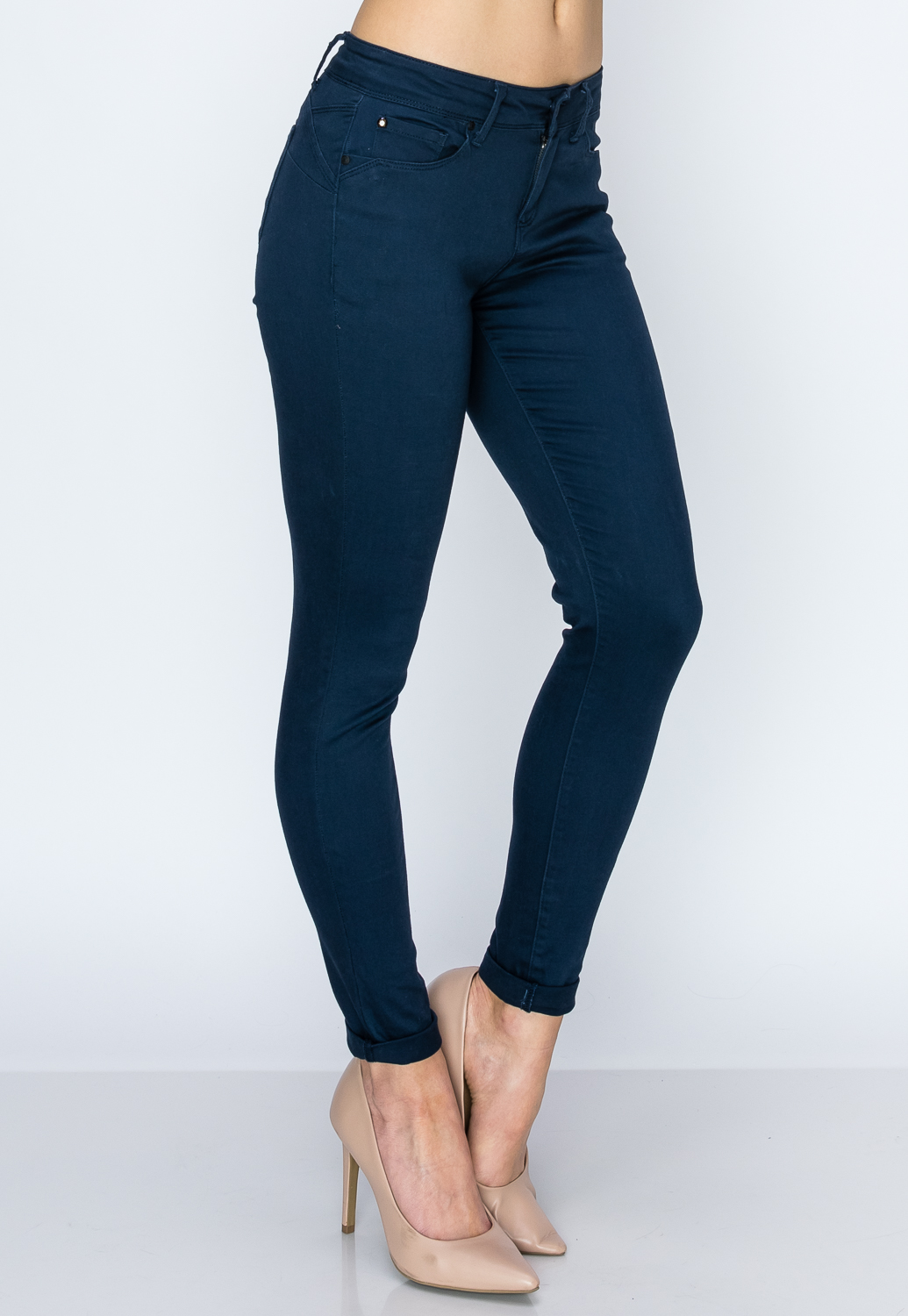 Mid Rise Push Up Jeans 