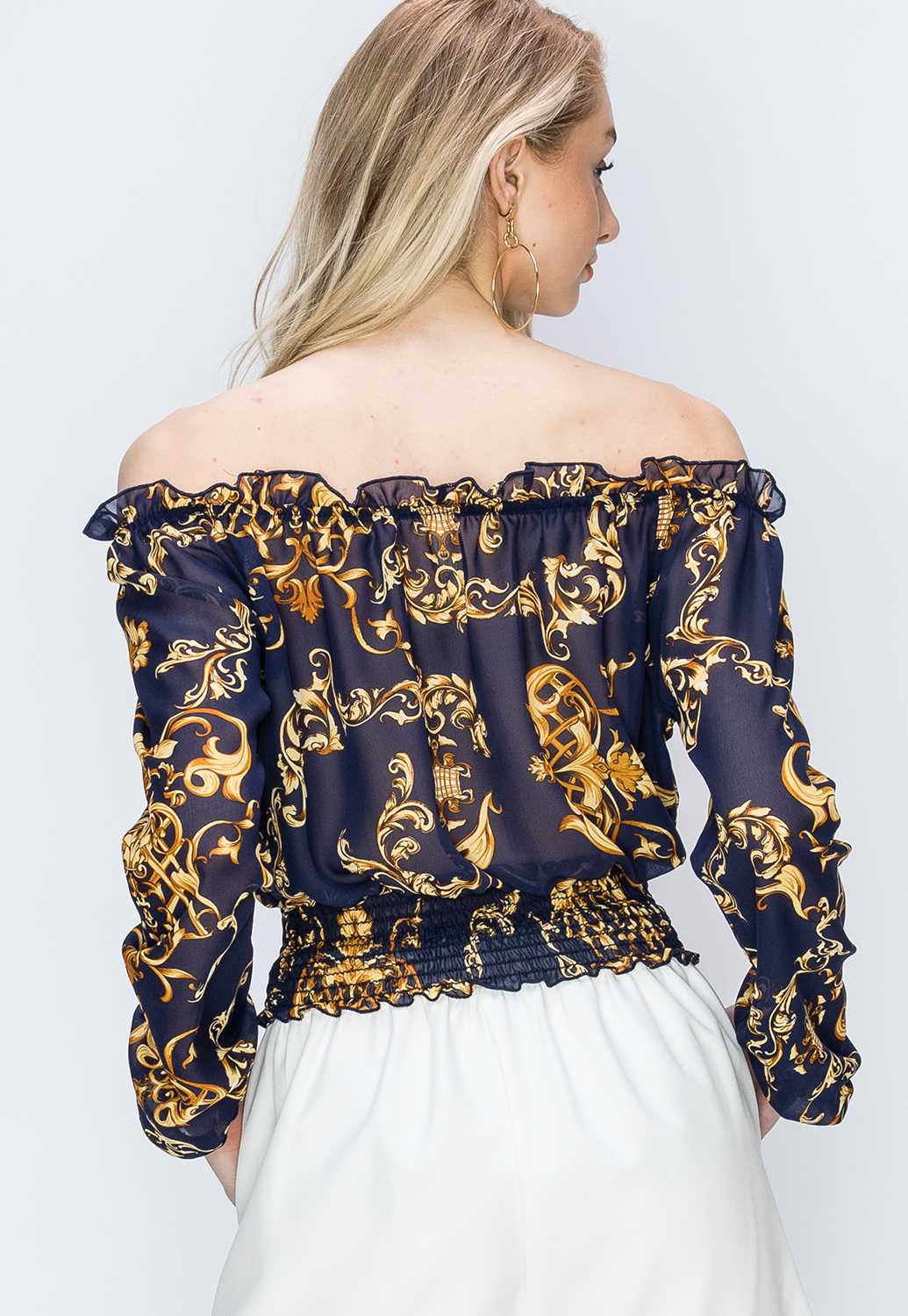 Ornate Print Dressy Top 