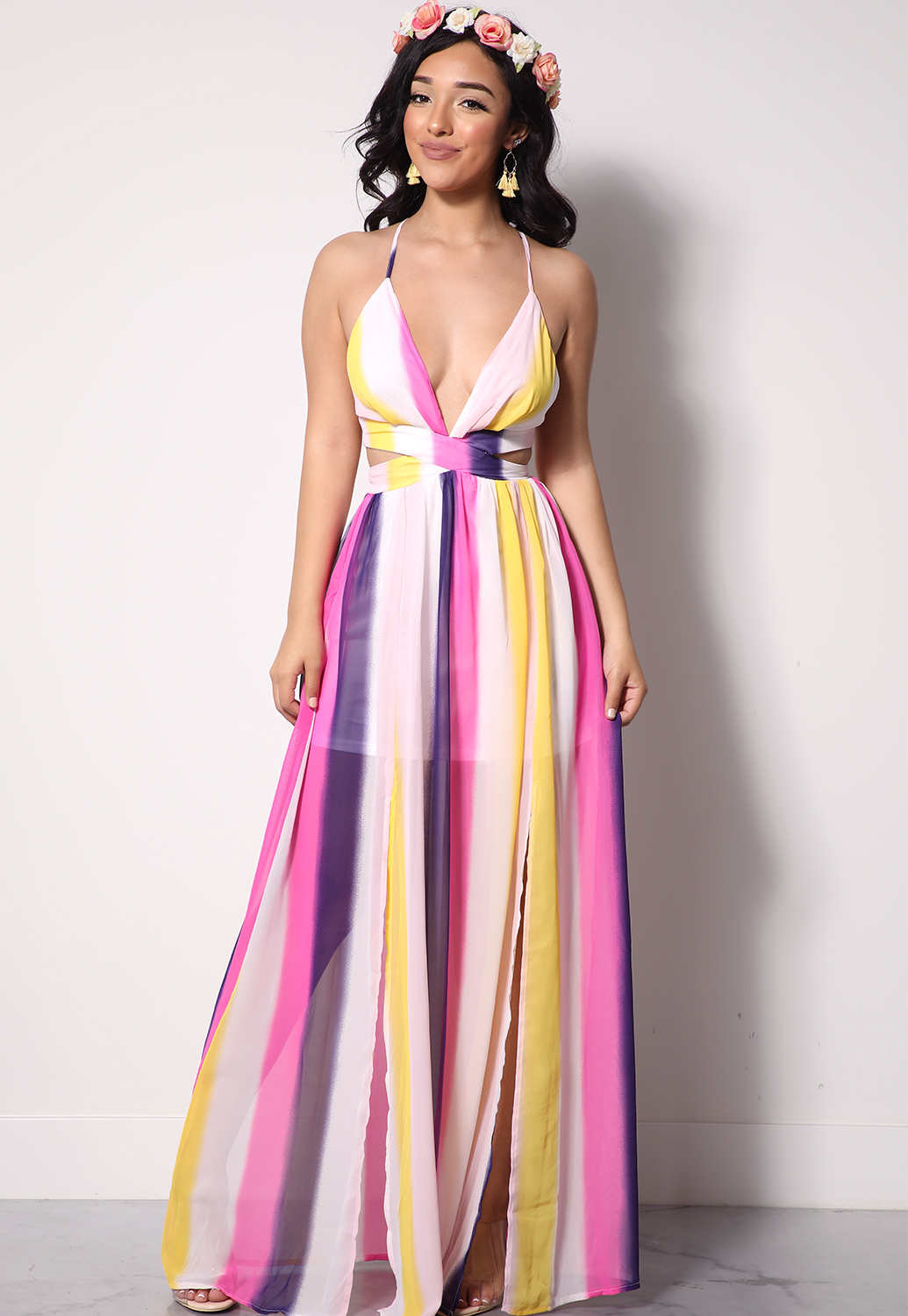 Multi-Color Tie Dye Maxi Dress