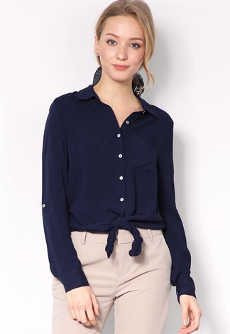 Long Sleeve Button Up Blouse 