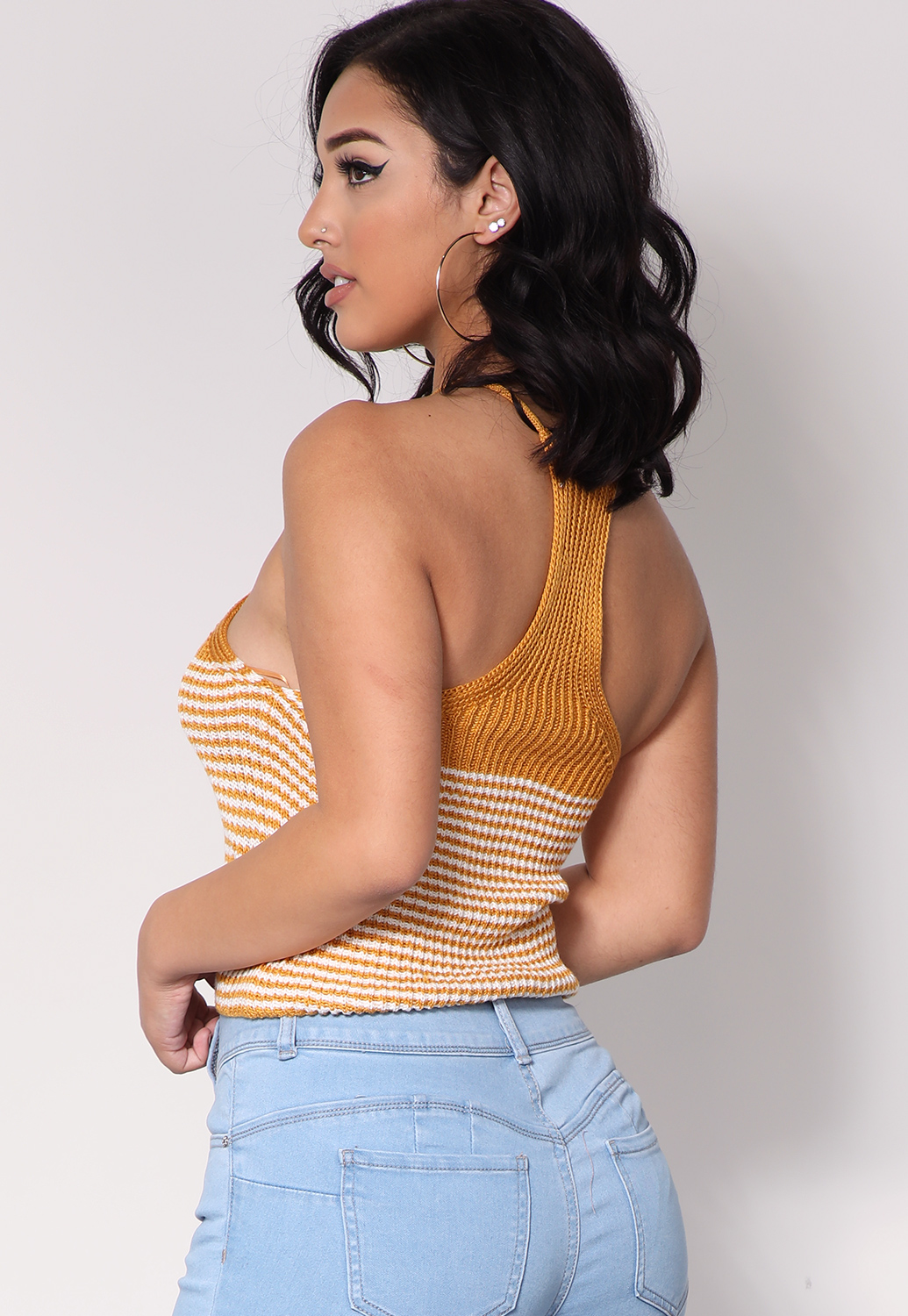 Striped Knit Casual Top 