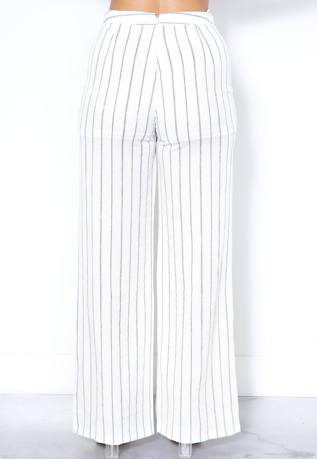 Pinstriped High Waisted Pants