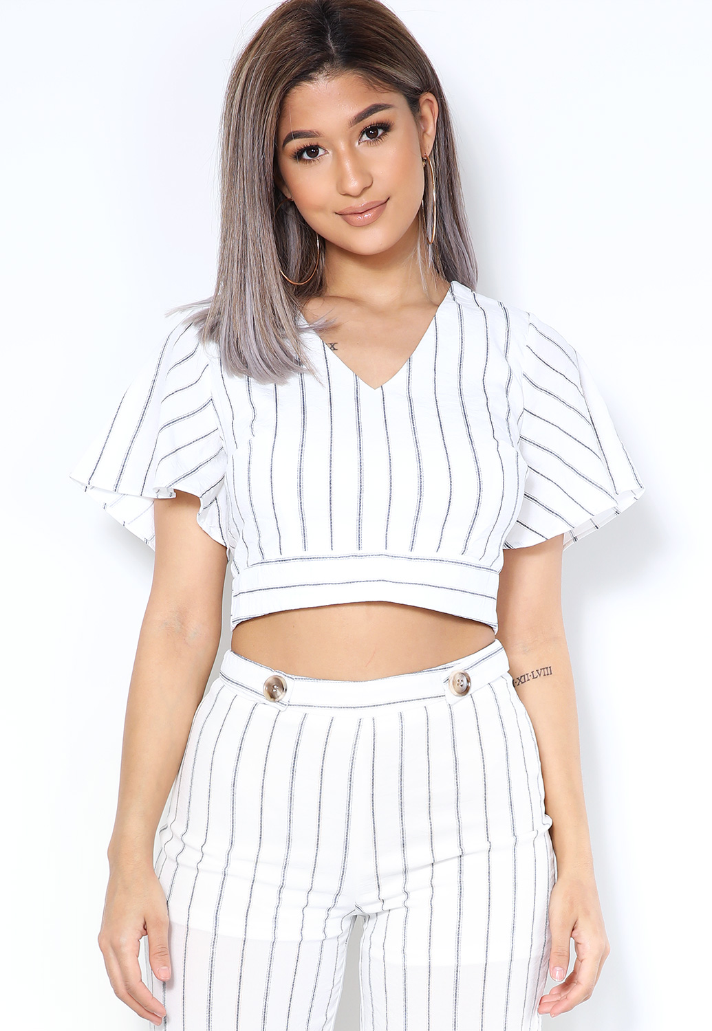 Pinstriped Casual Top 