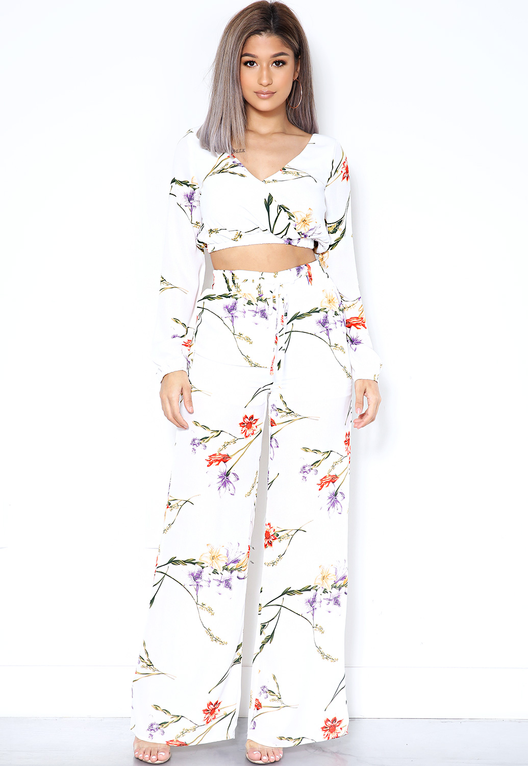 Floral High Waisted Palazzo Pants 