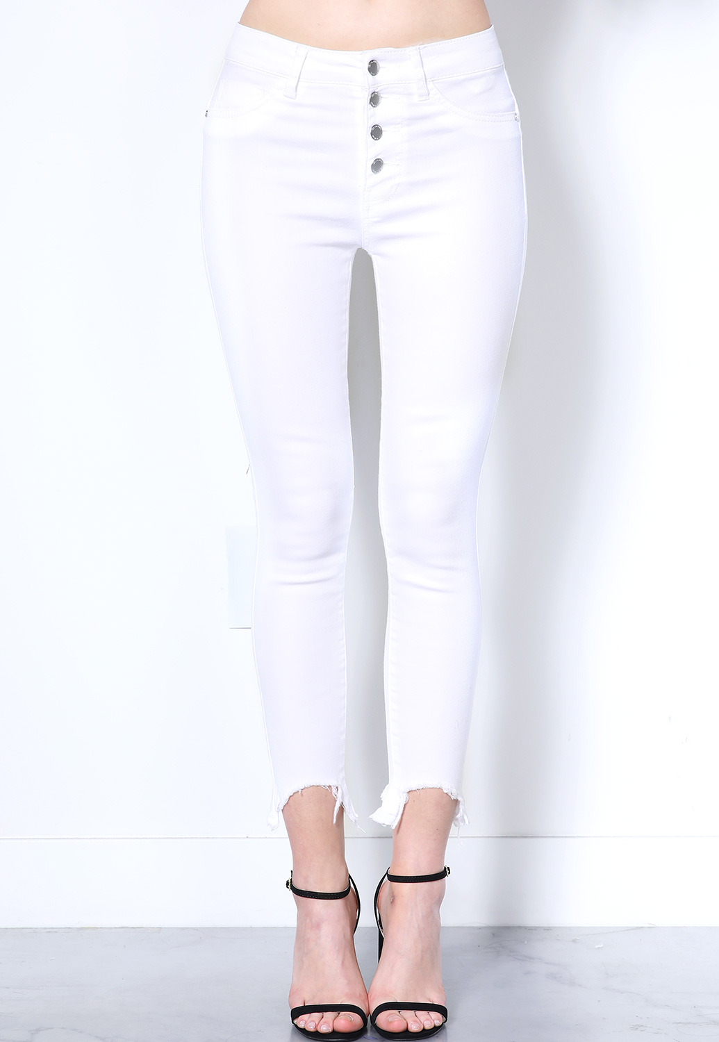 Multi Button High Waisted Jeans 