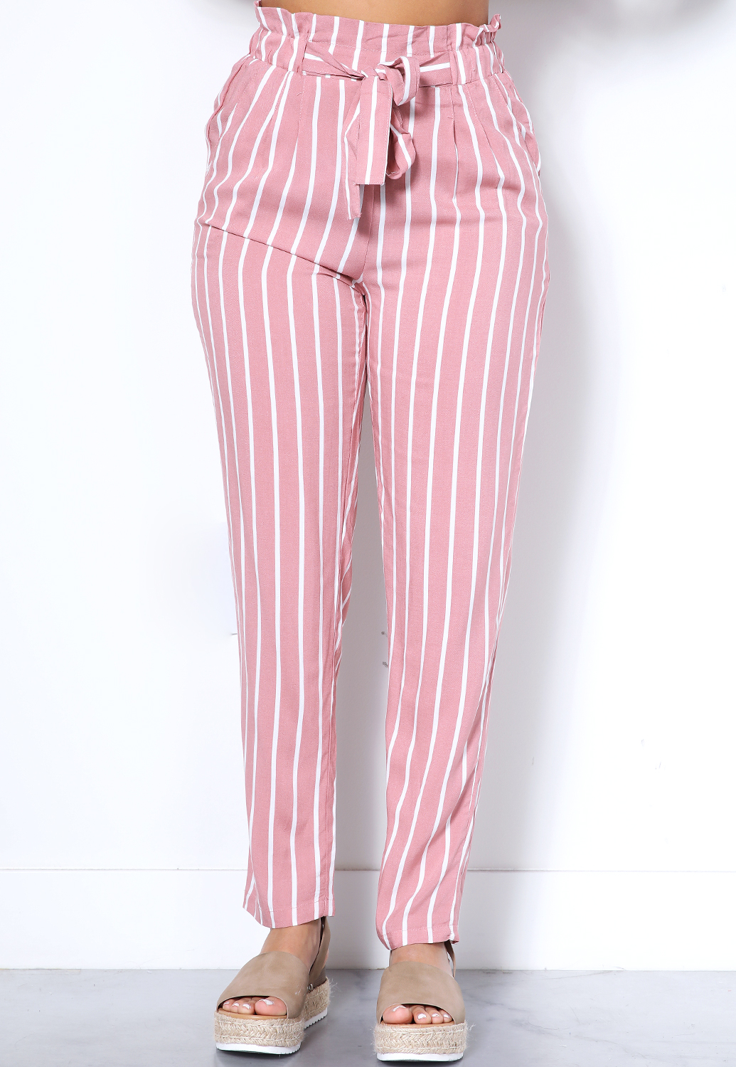 Pinstriped Casual Pants