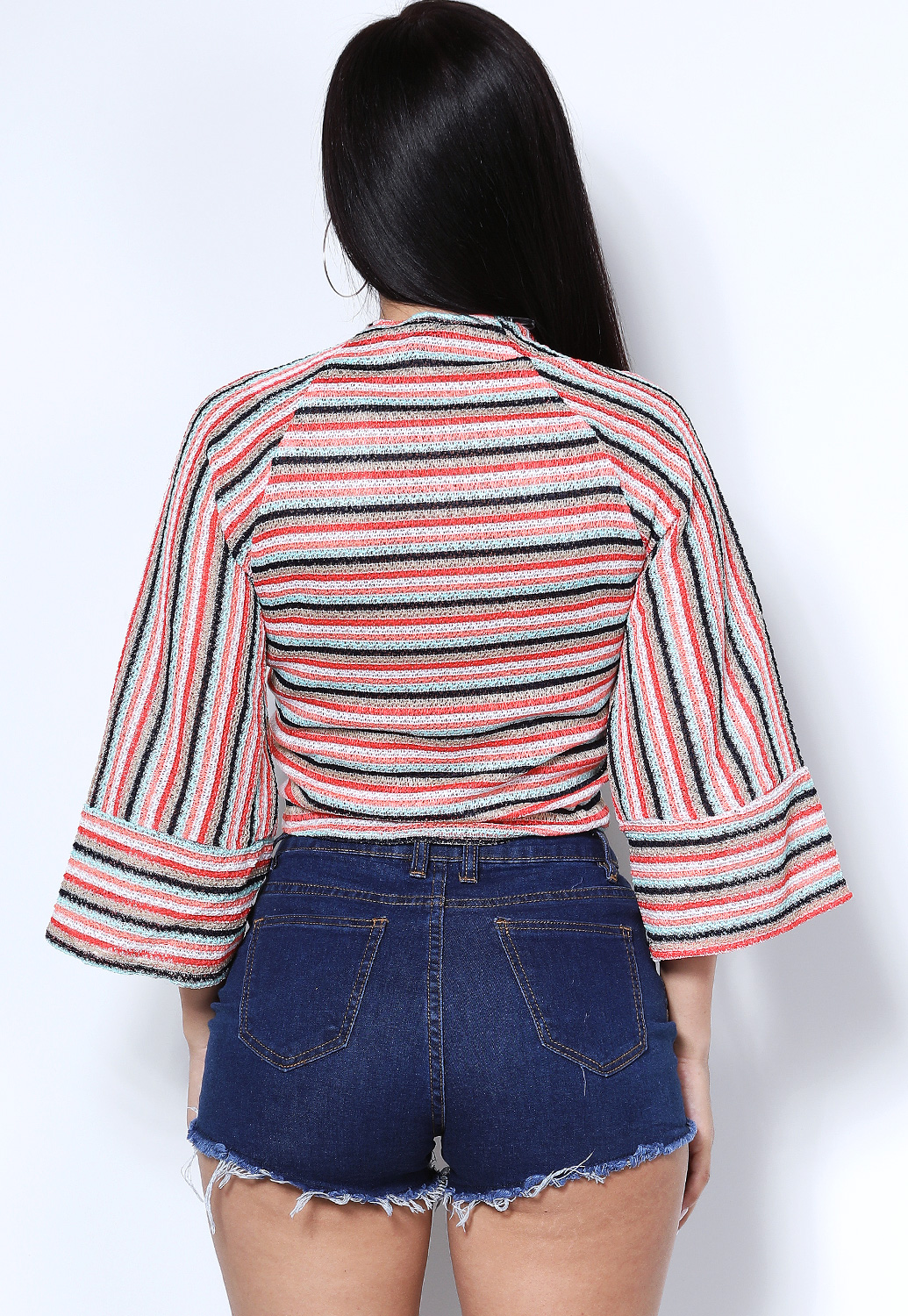 Striped Knit Tie Front Cardigan