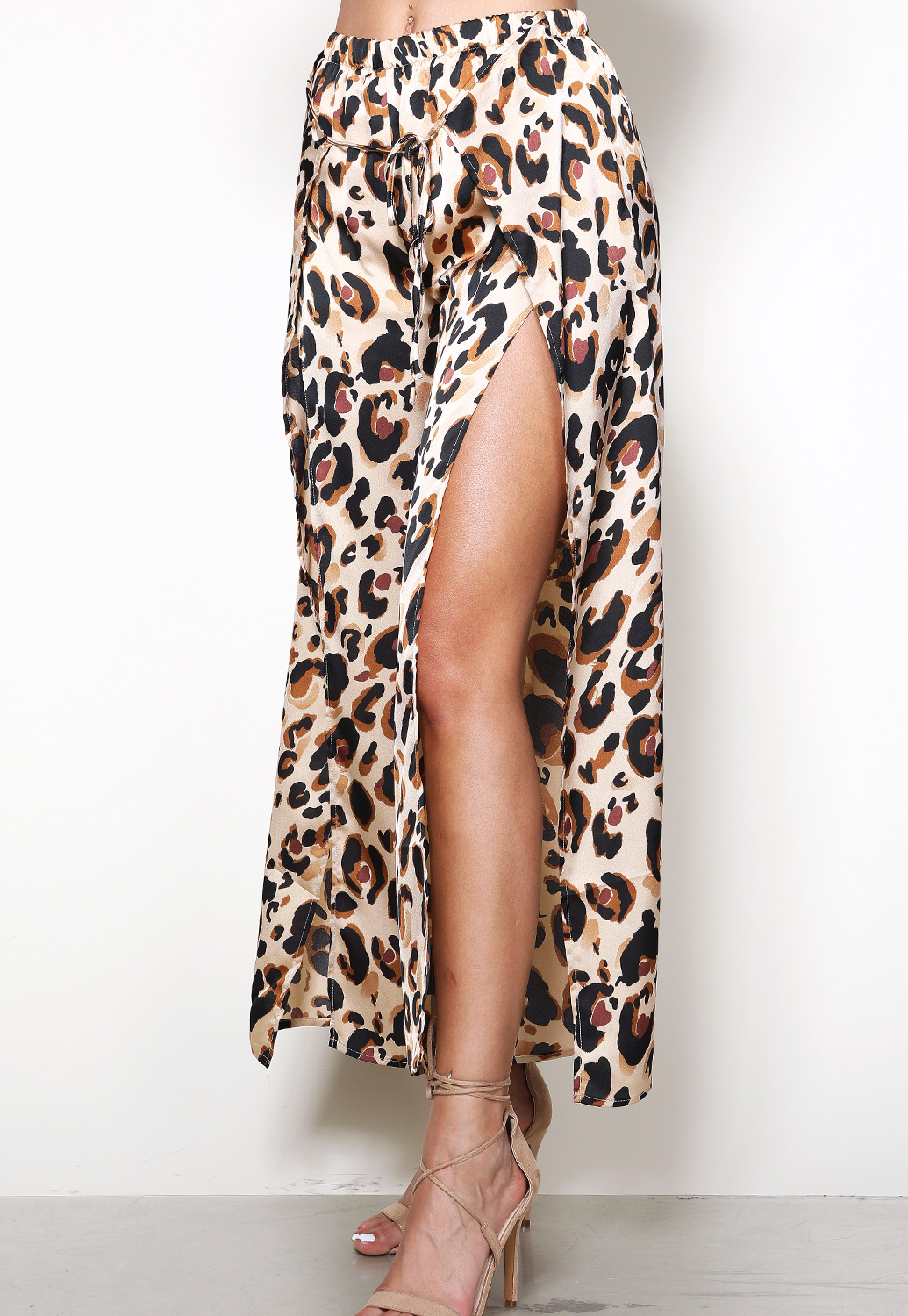 Cheetah Print Cut Out Leg Pants