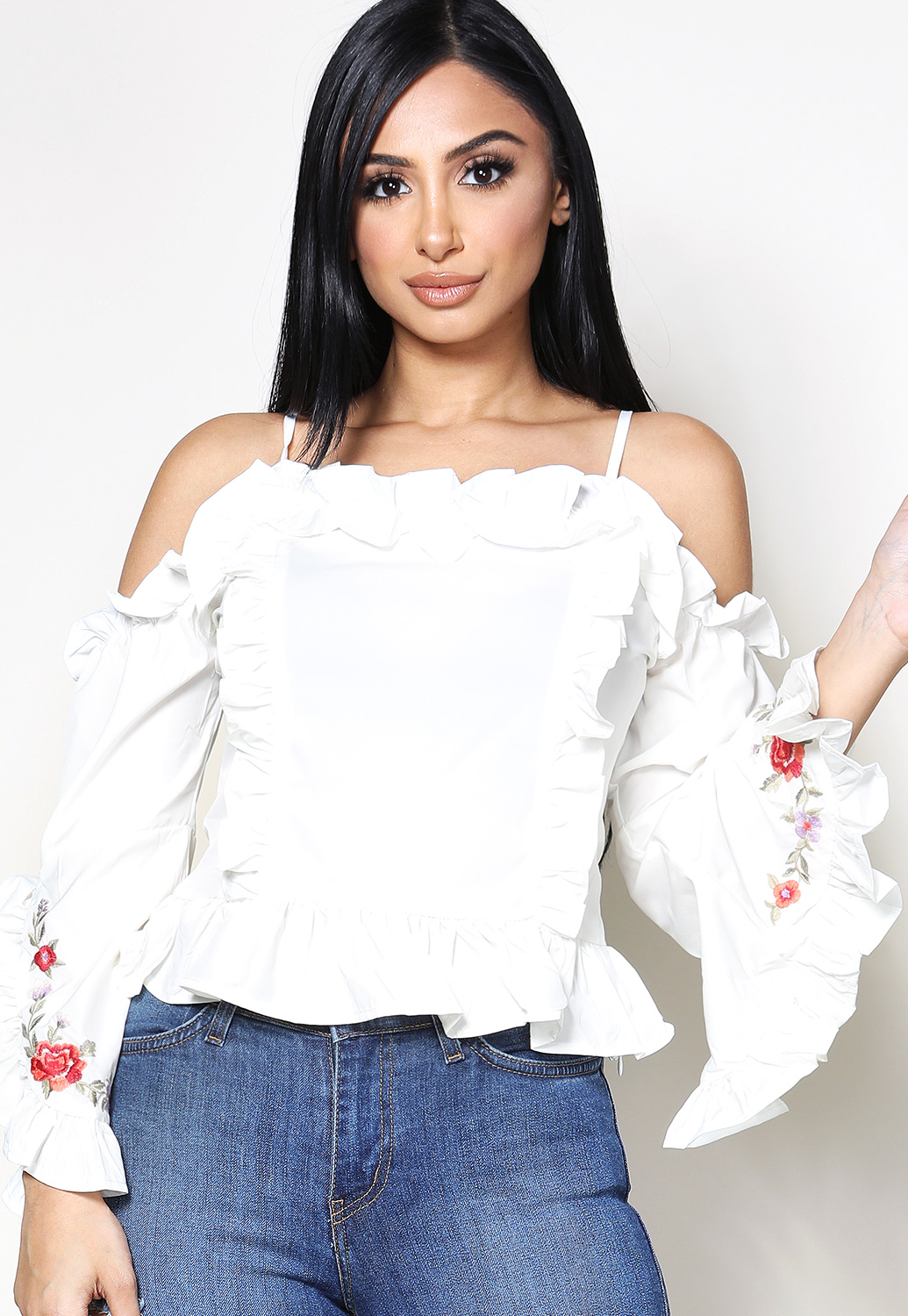 Floral Embroidered Casual Top