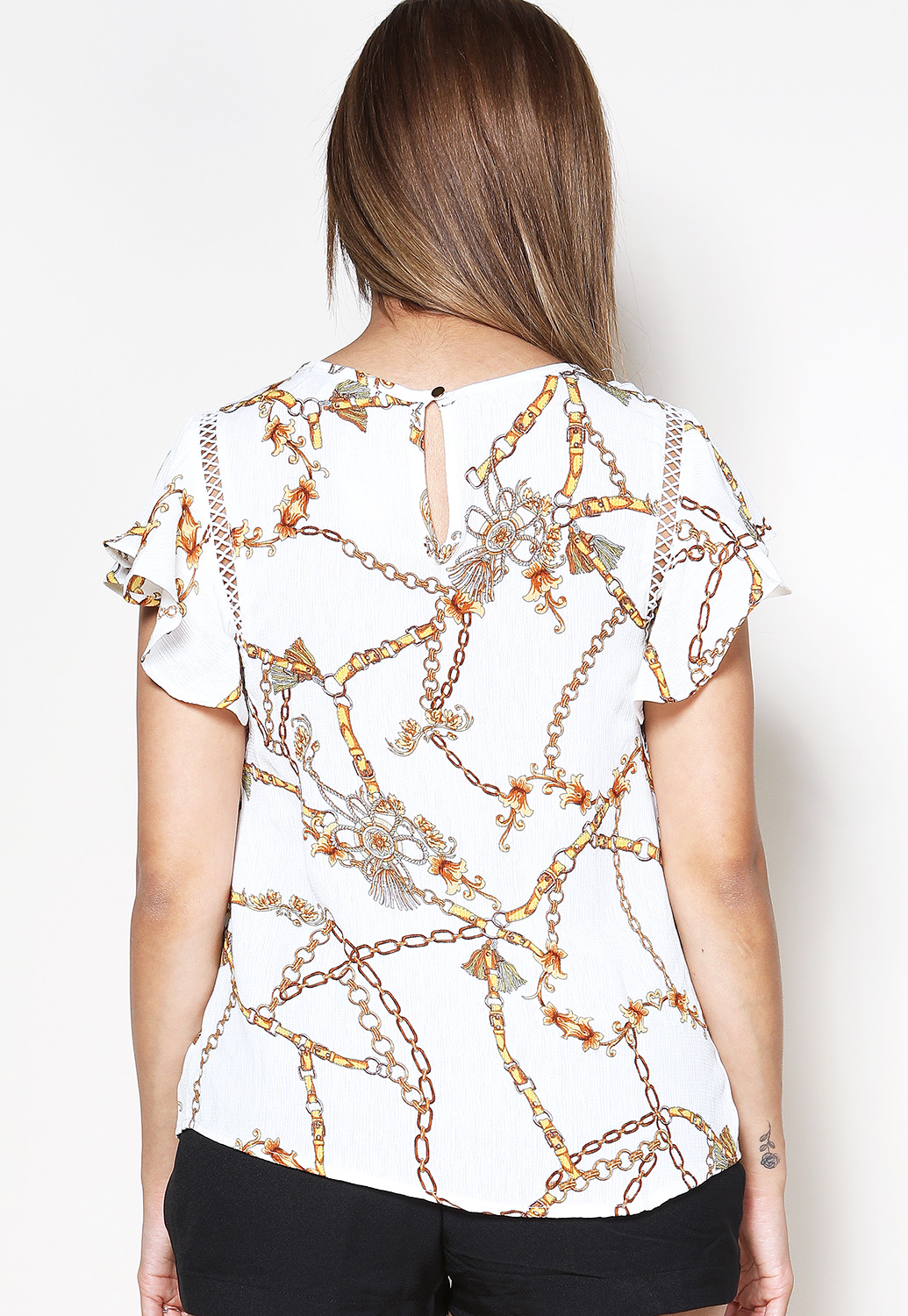 Chain Print Dressy Top