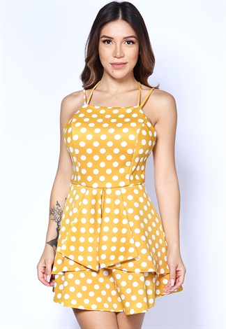 Polka Dot Print Mini Dress