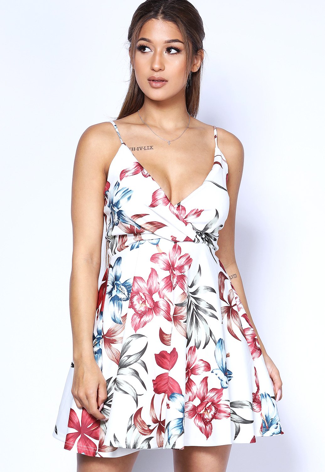 Tropical Print Mini Dress