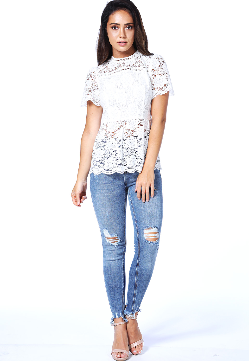 Sheer Floral Lace Top