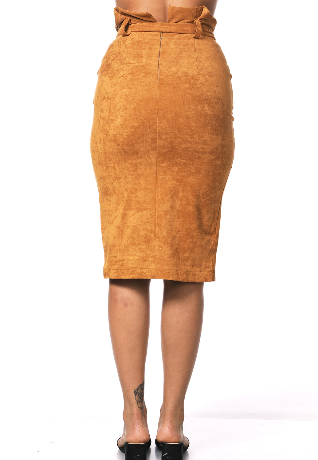 Suede Button Up Skirt