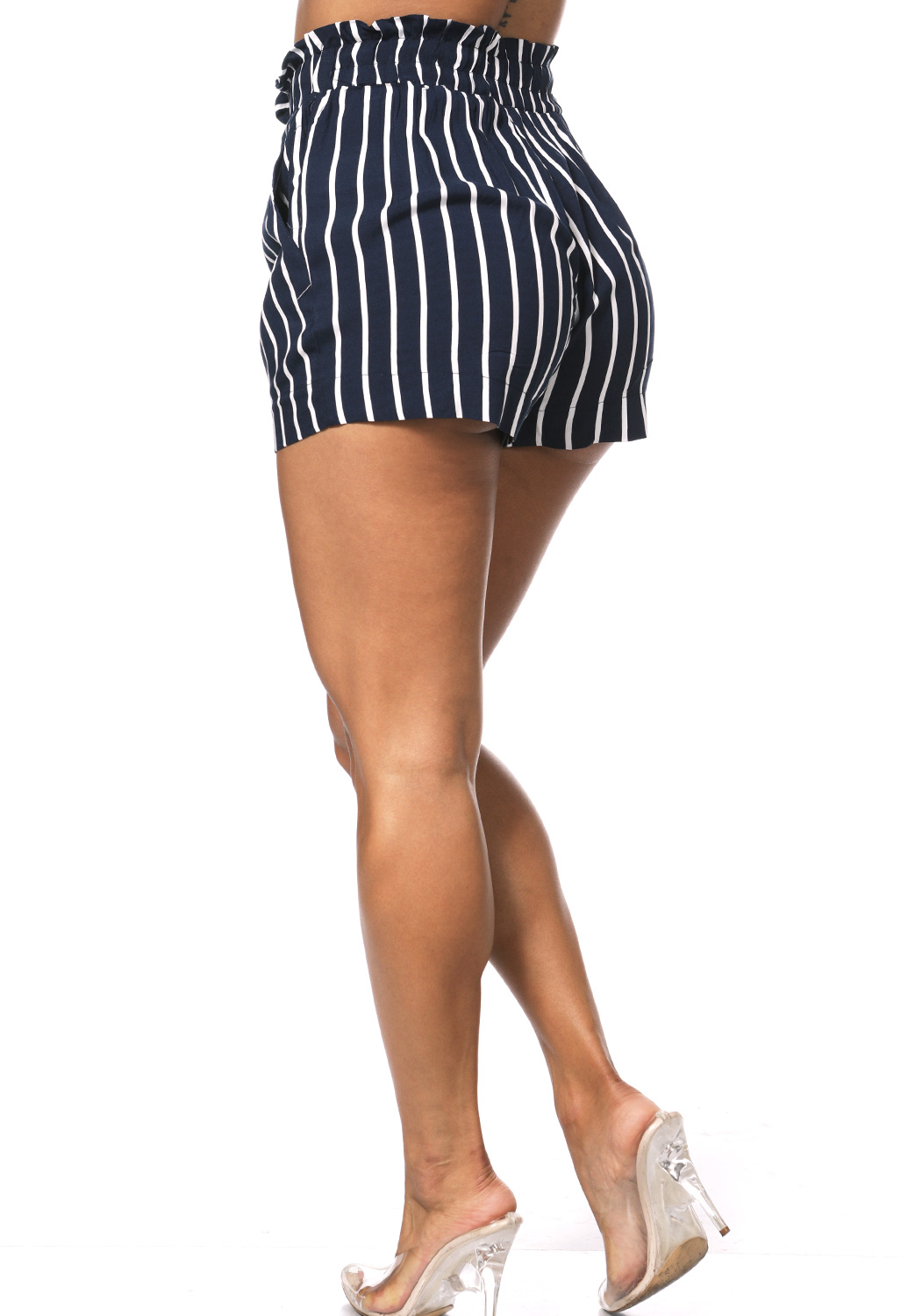 Striped Tie-Front Shorts