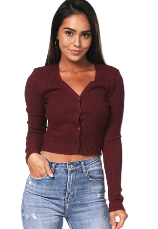 Button Up Knit Long Sleeve Top