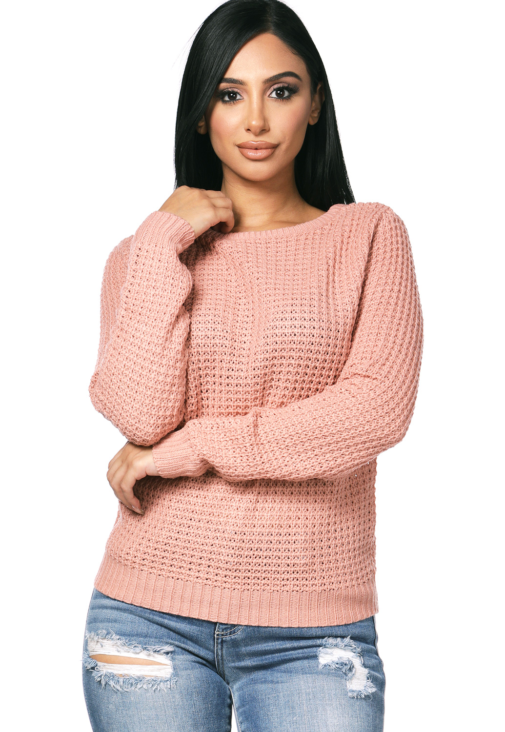 Crisscross-Back  Knit Sweater 