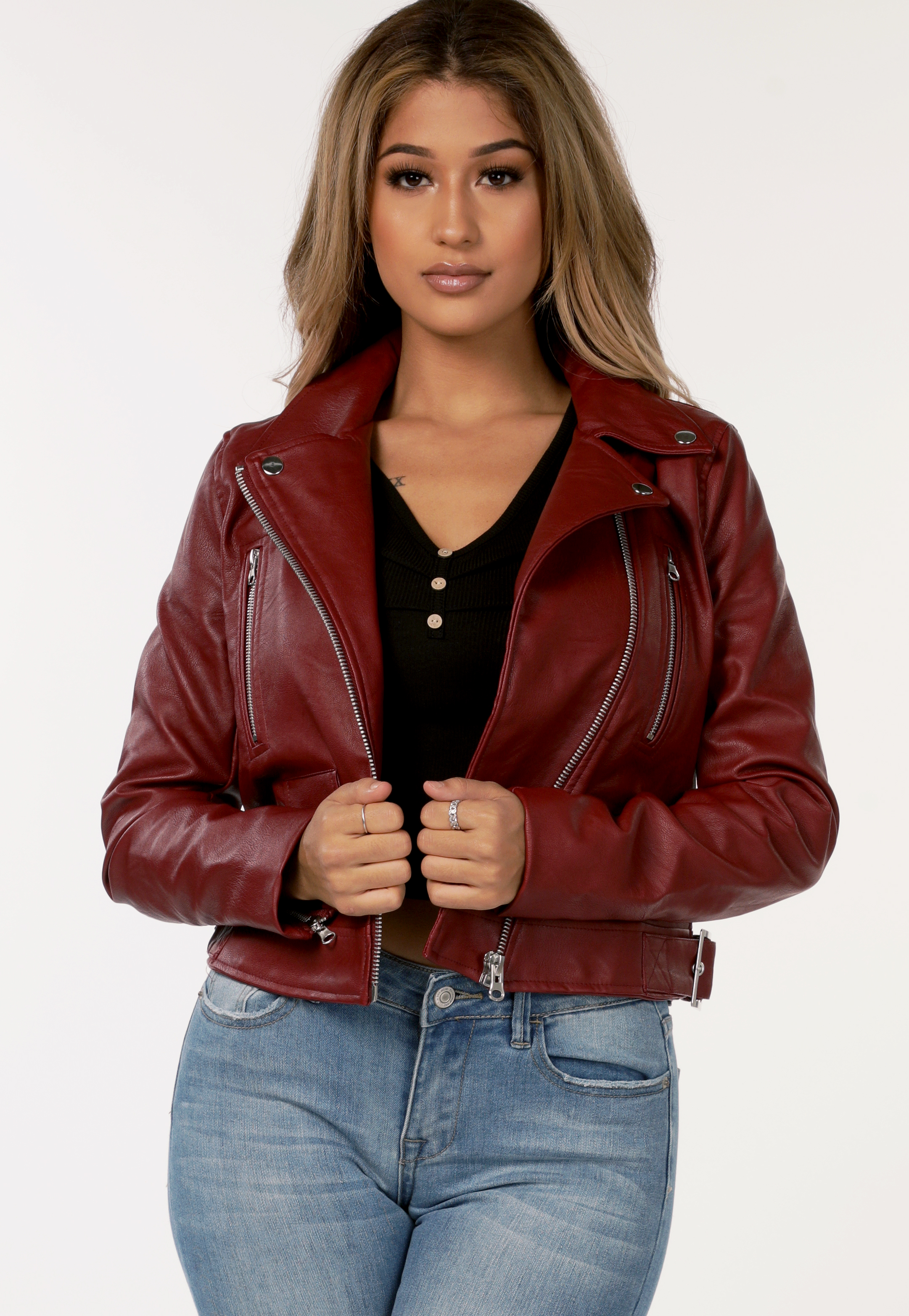 Faux Leather Jacket | Shop Jackets at Papaya Clothing