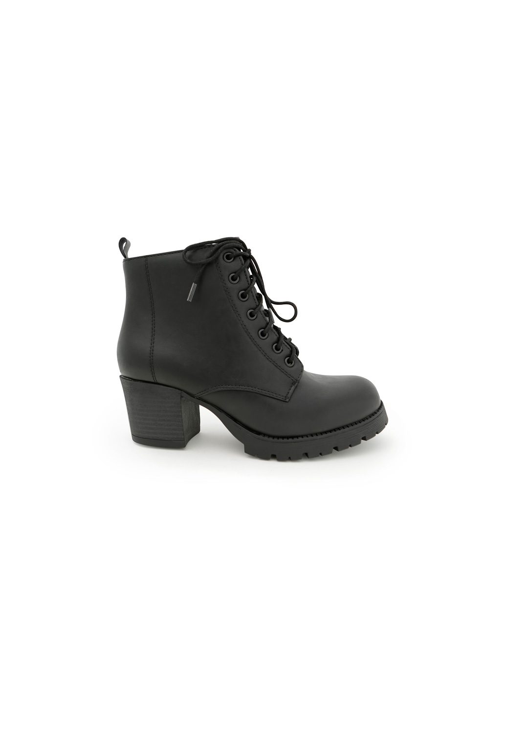 Heeled Lace-Up Combat Boots