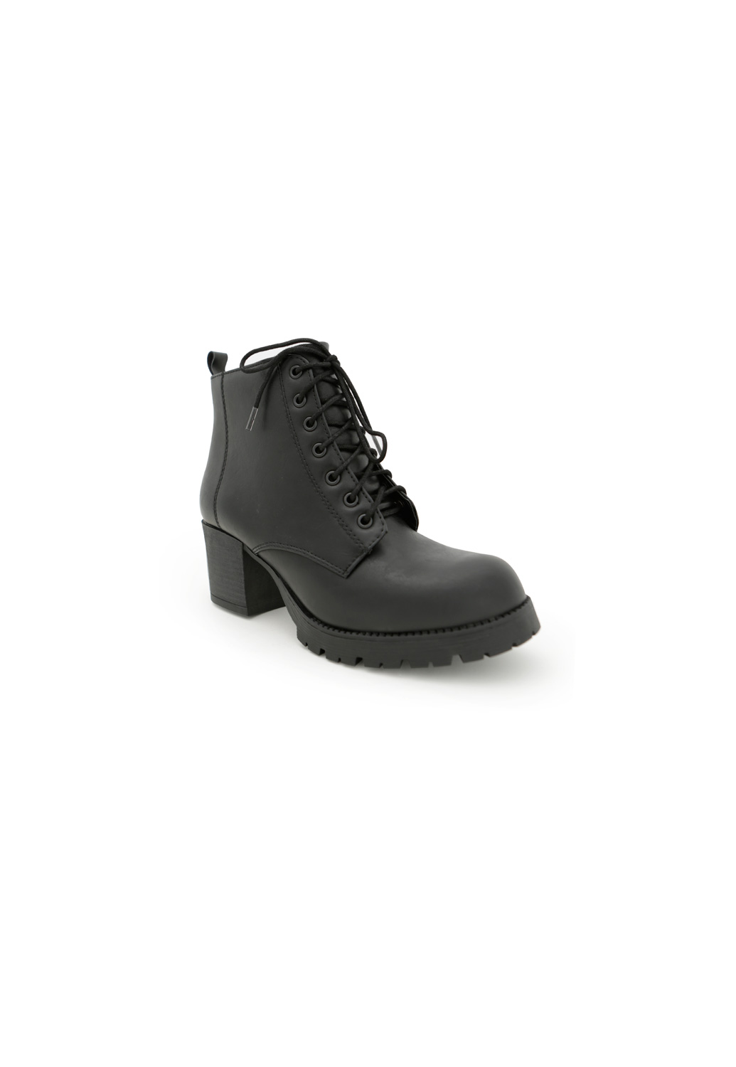 Heeled Lace-Up Combat Boots