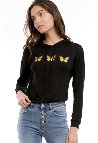 Butterfly Print Activewear Sweater