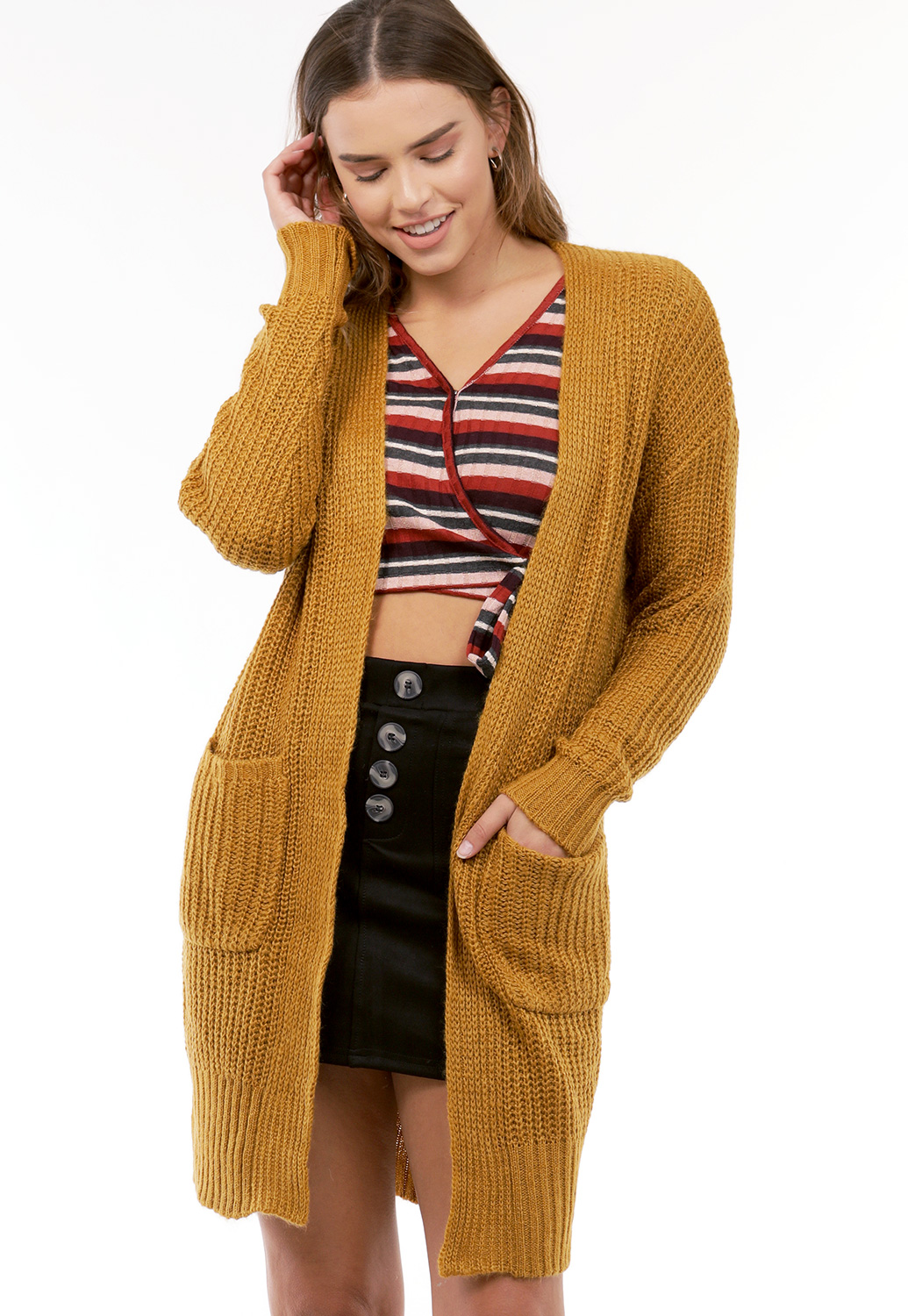 Knit Open Front Cardigan 