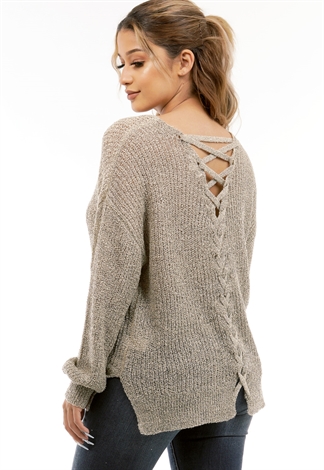 Cross Back Knit Sweater