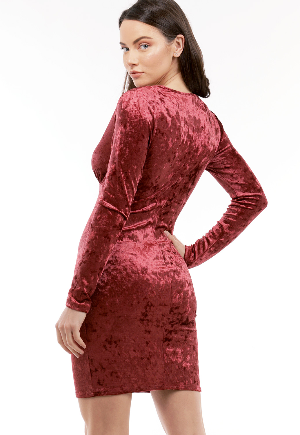 Lace Detail Velvet Dress