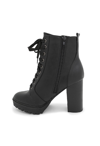 Faux Leather Ankle Boots