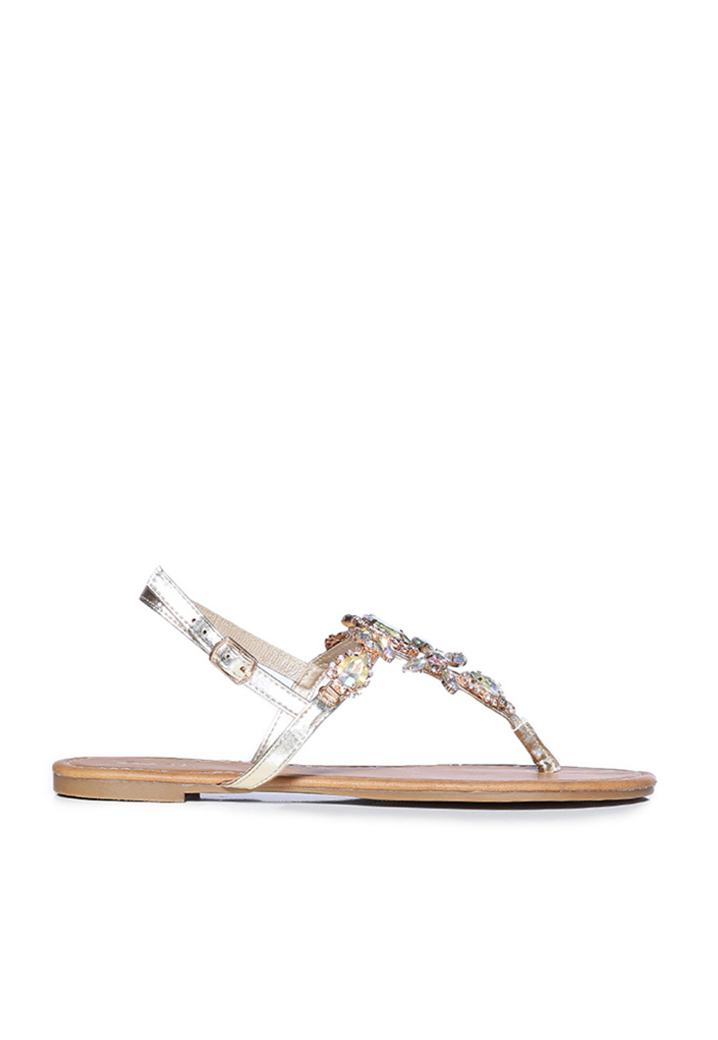 Embellished Faux Jewelry Sandals