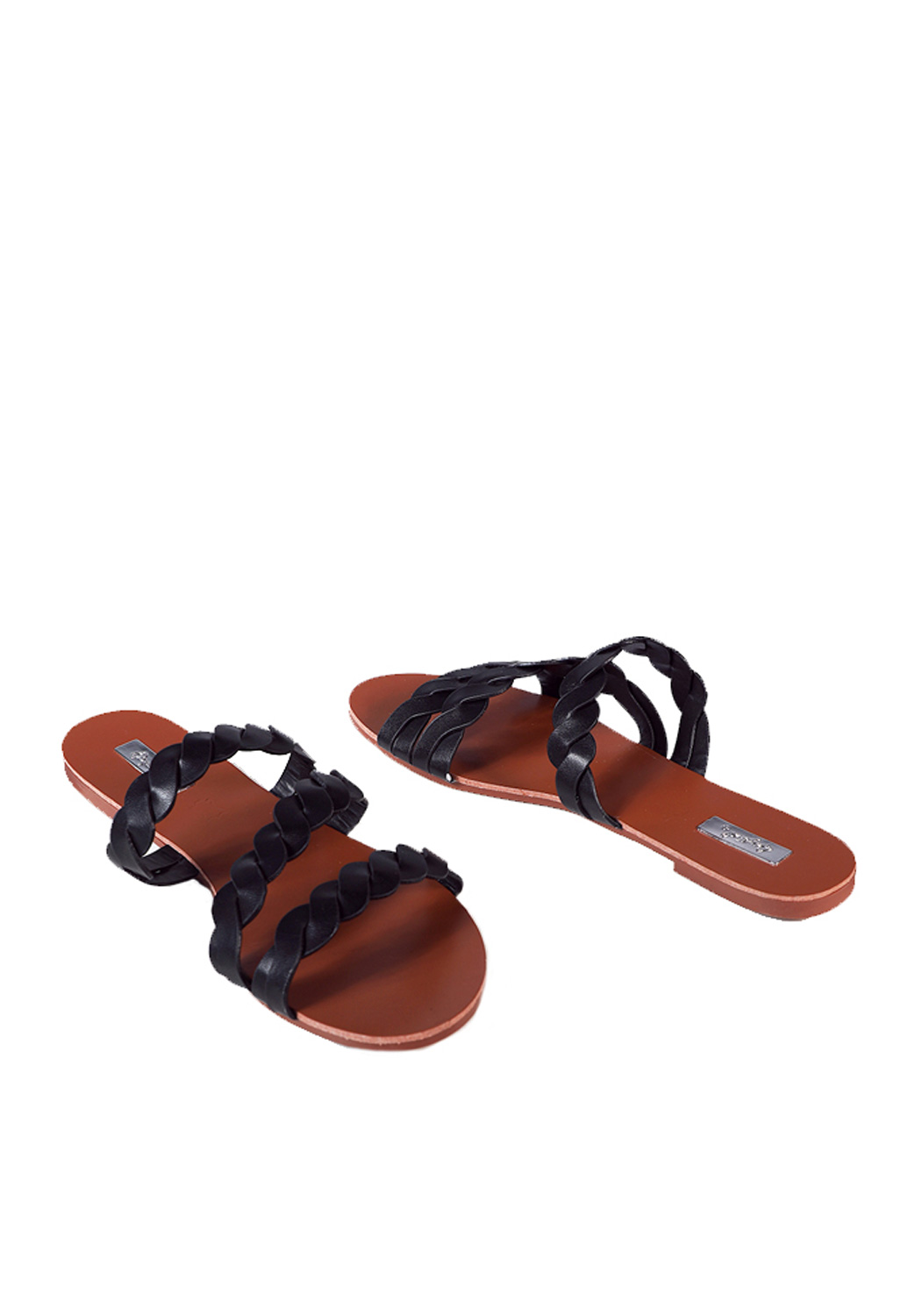 Faux Leather Braided Sandals