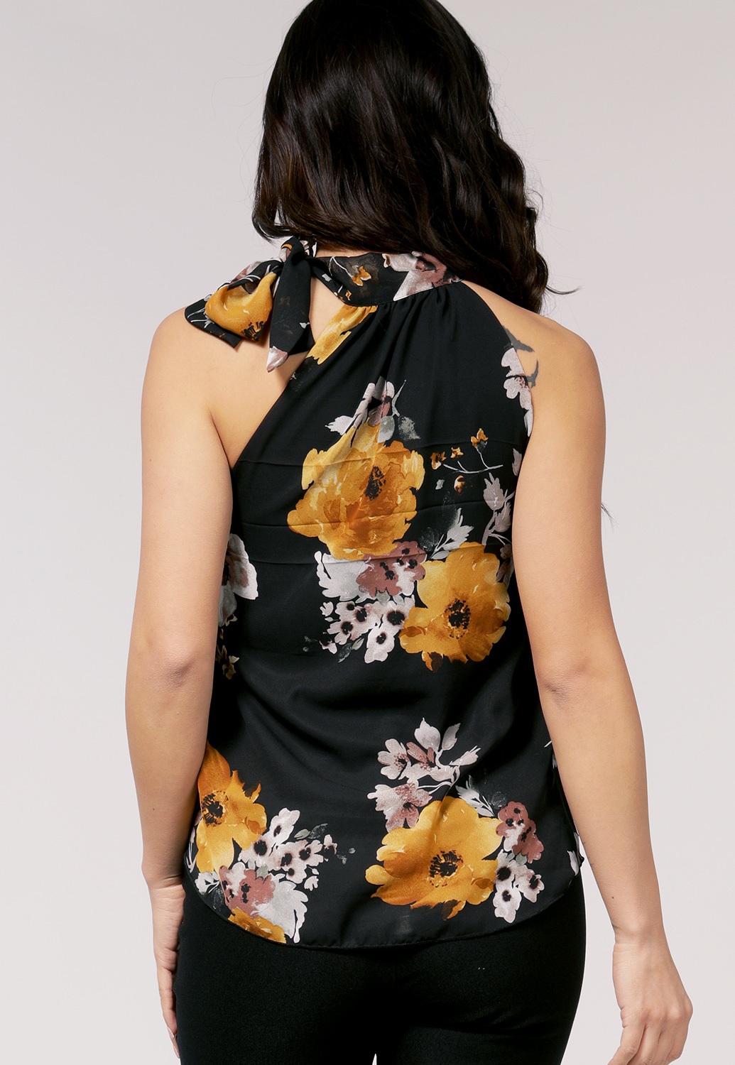 Floral Tie Side Dressy Top