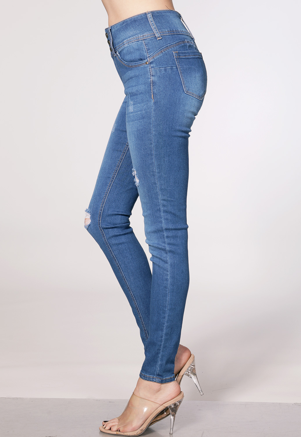 Distressed Denim Skinny Jeans | Shop at Papaya Clothing
