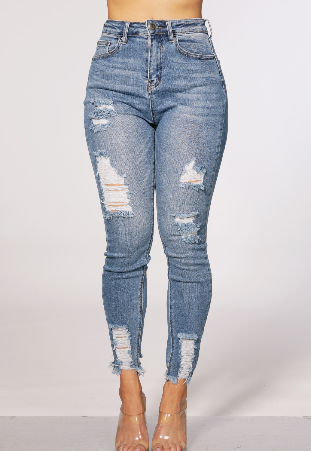 Distressed Denim Skinny Jeans