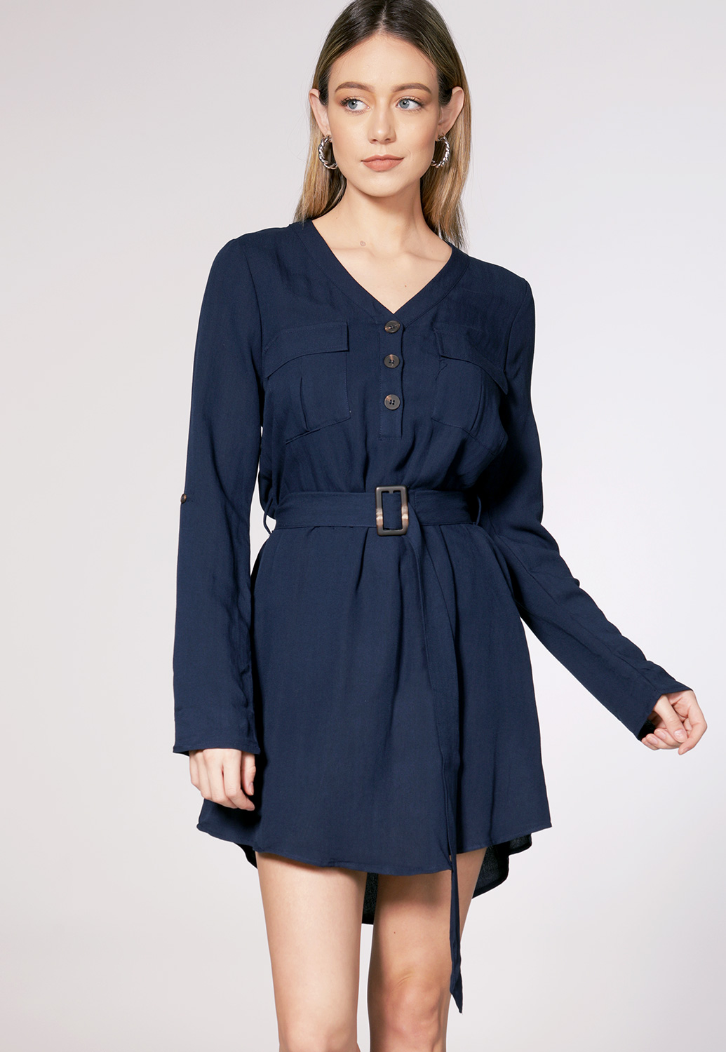 Tie Front Tunic Dress