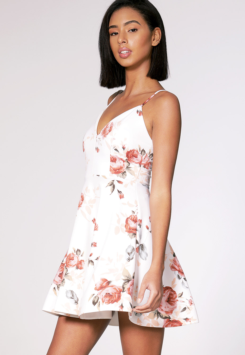 Floral Fit And Flare Mini Dress