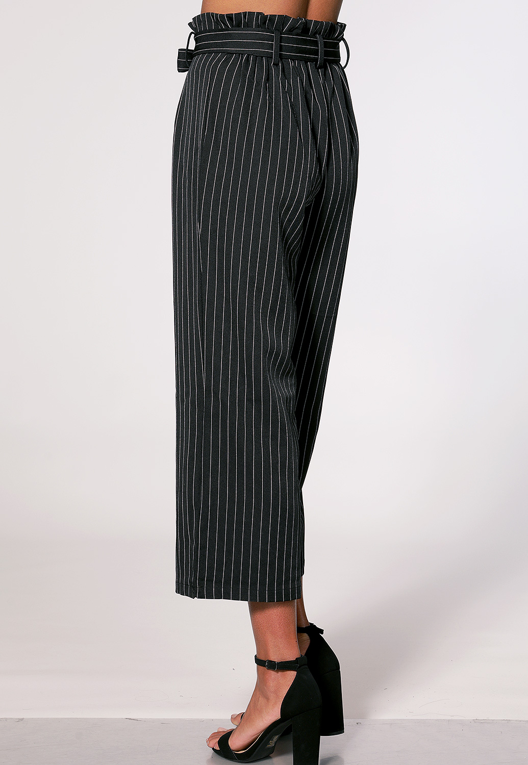 High Waist Striped Dressy Pants
