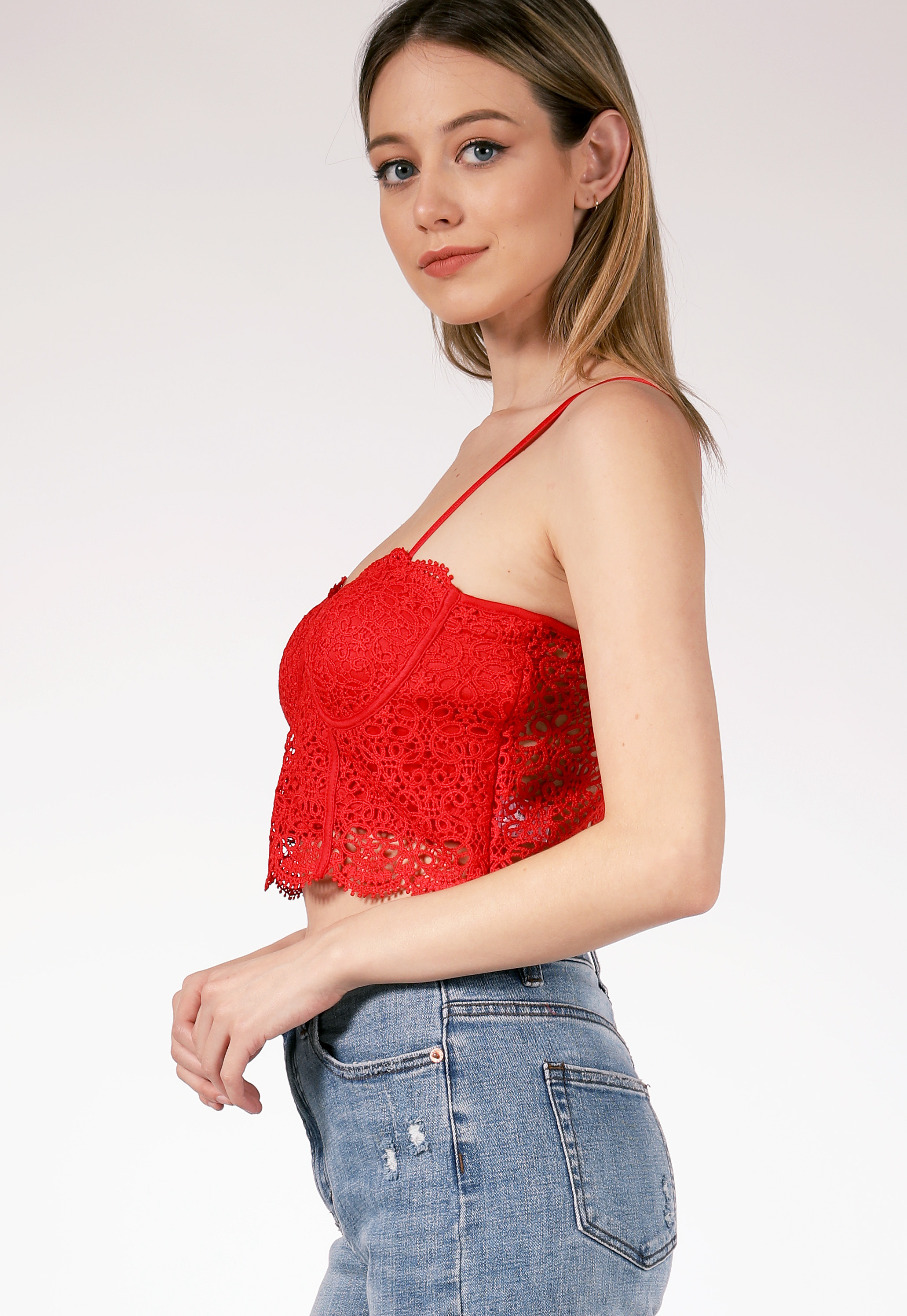 Lace Cropped Corset Cami  Shop Old Cropped Tops & Bodysuits at