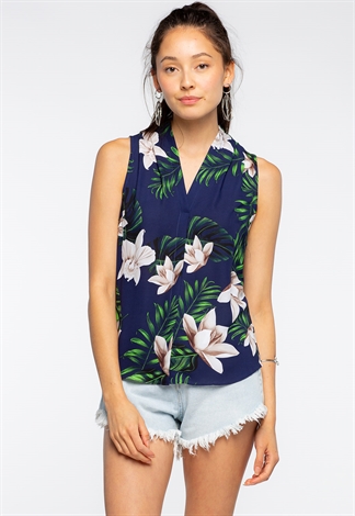 Tropical Print Dressy Top