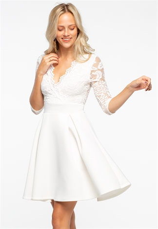 Lace Detail White Dress