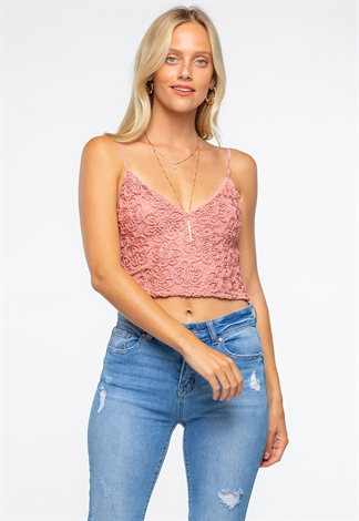 Floral Embroidery Crop Top