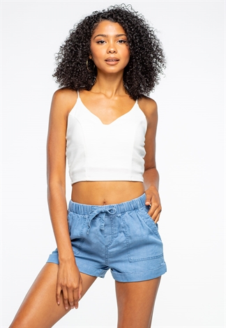 Front Waist Tie Casual Shorts 