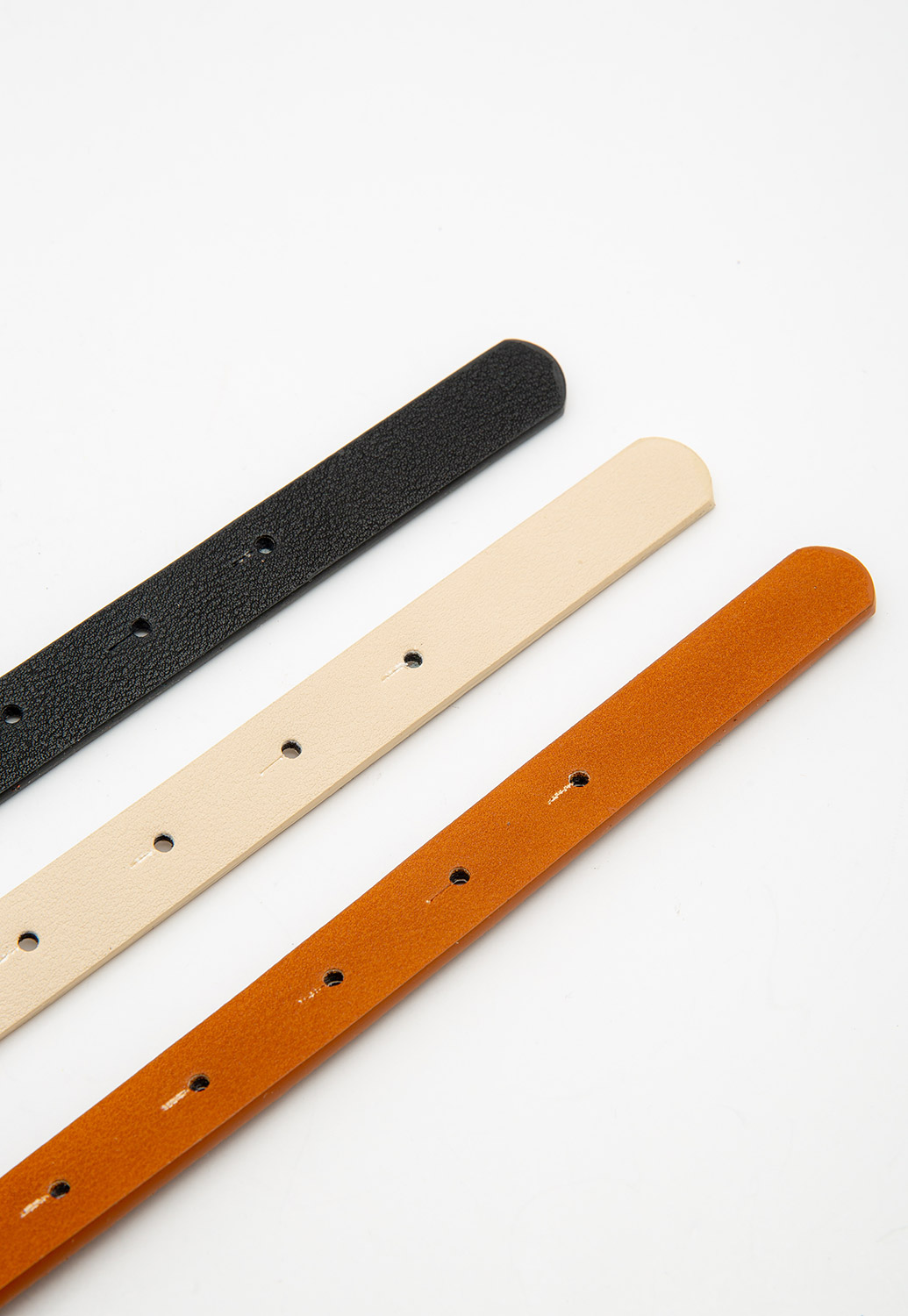 Faux Leather 3-Color Belt Set 